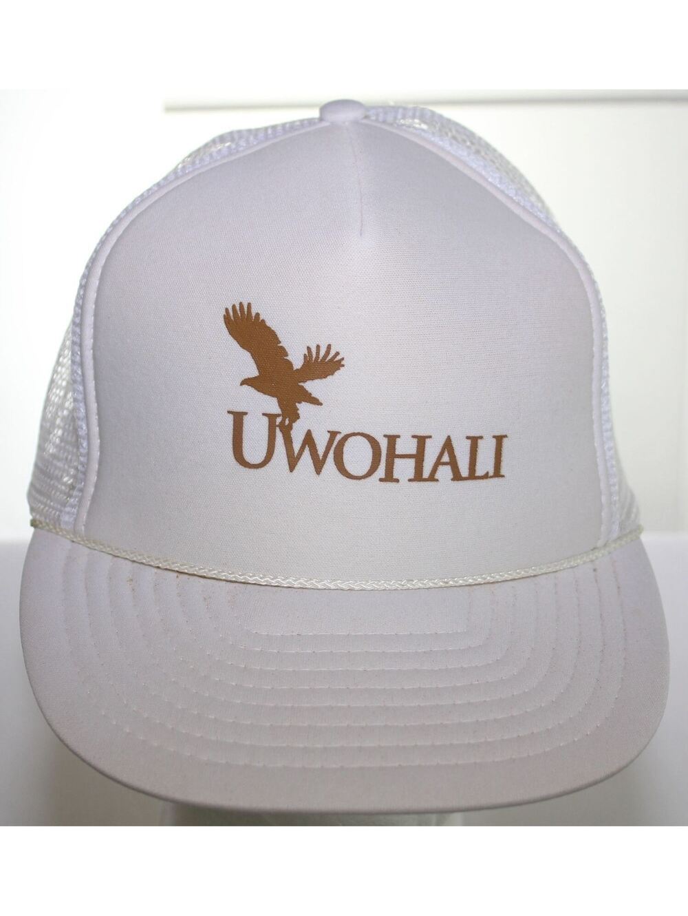 Vintage Uwohali Trucker Hat - Sportsman Snapback Cap - White